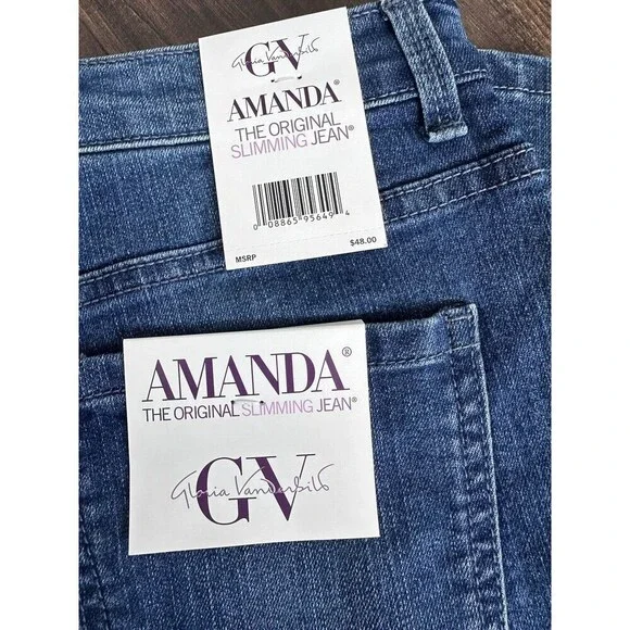Gloria Vanderbilt Women's Amanda Slimming Jeans Tapered Leg Supreme Stretch 8 - Picture 7 of 8